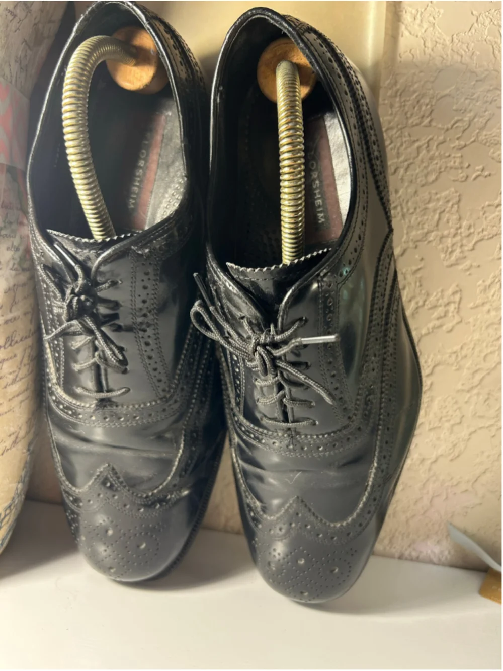 Men's Florsheim Black Leather Wingtip Oxford Shoes